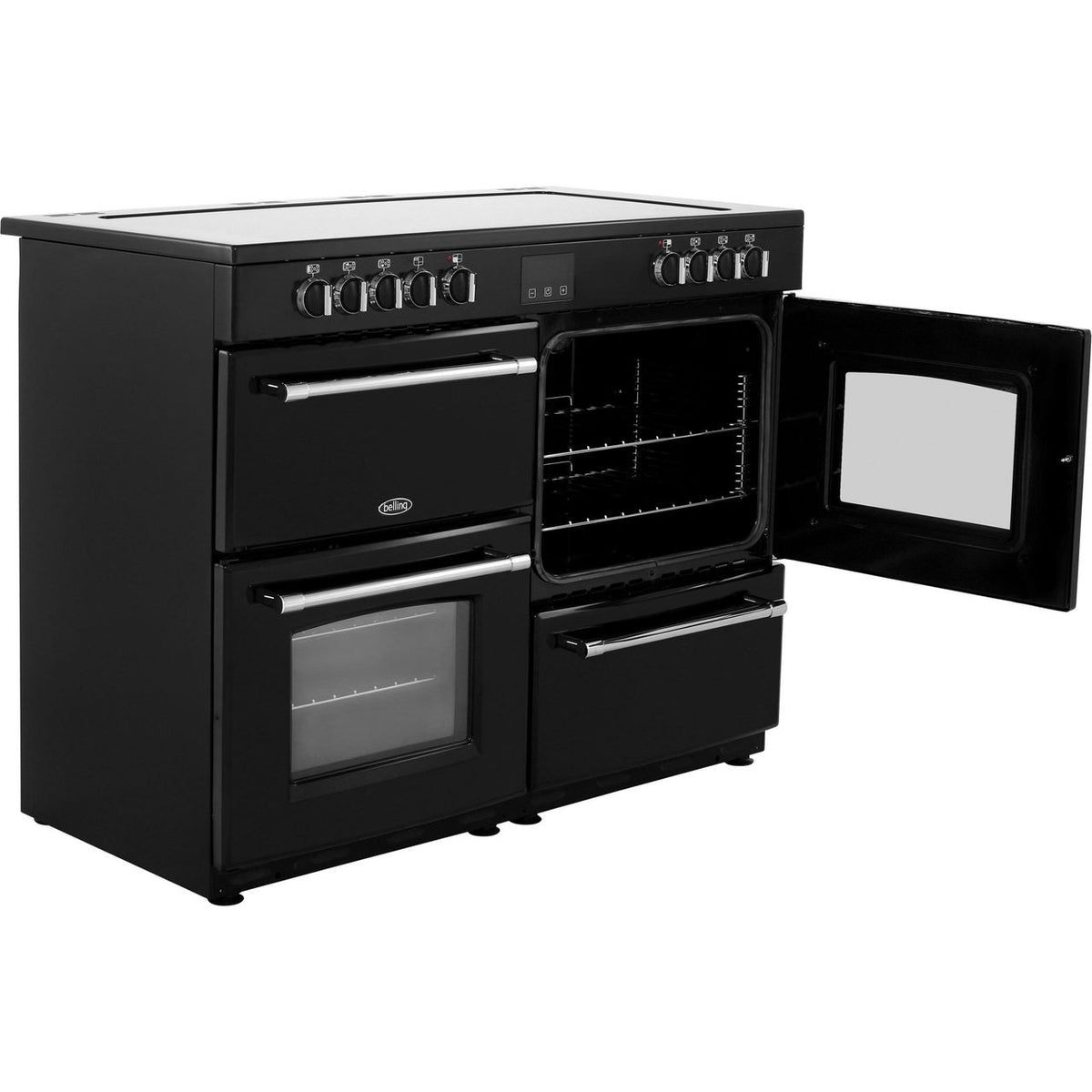 Belling Farmhouse110E 110cm Electric Range Cooker with Ceramic Hob - Black - A-A Rated