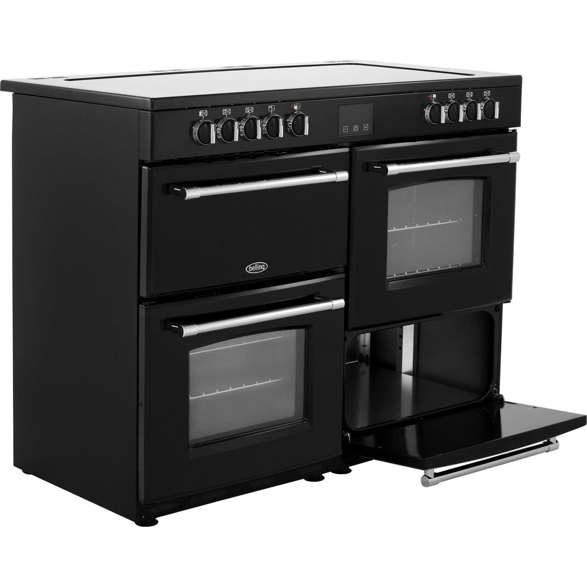 Belling Farmhouse110E 110cm Electric Range Cooker with Ceramic Hob - Black - A-A Rated