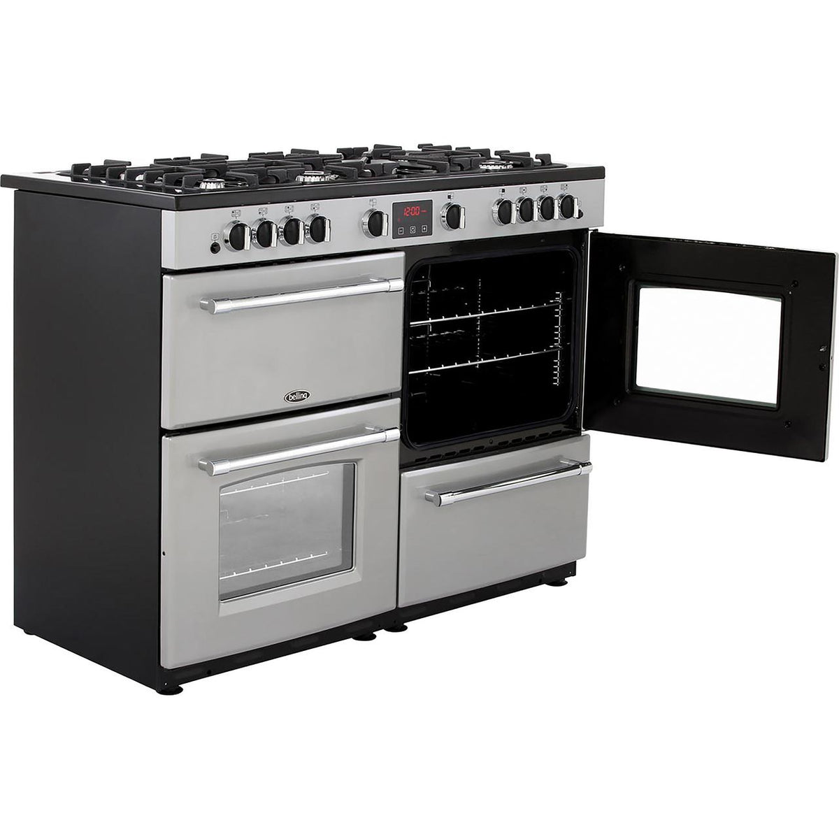 Belling FarmhouseX110G 110cm Gas Range Cooker - Silver - A-A Rated