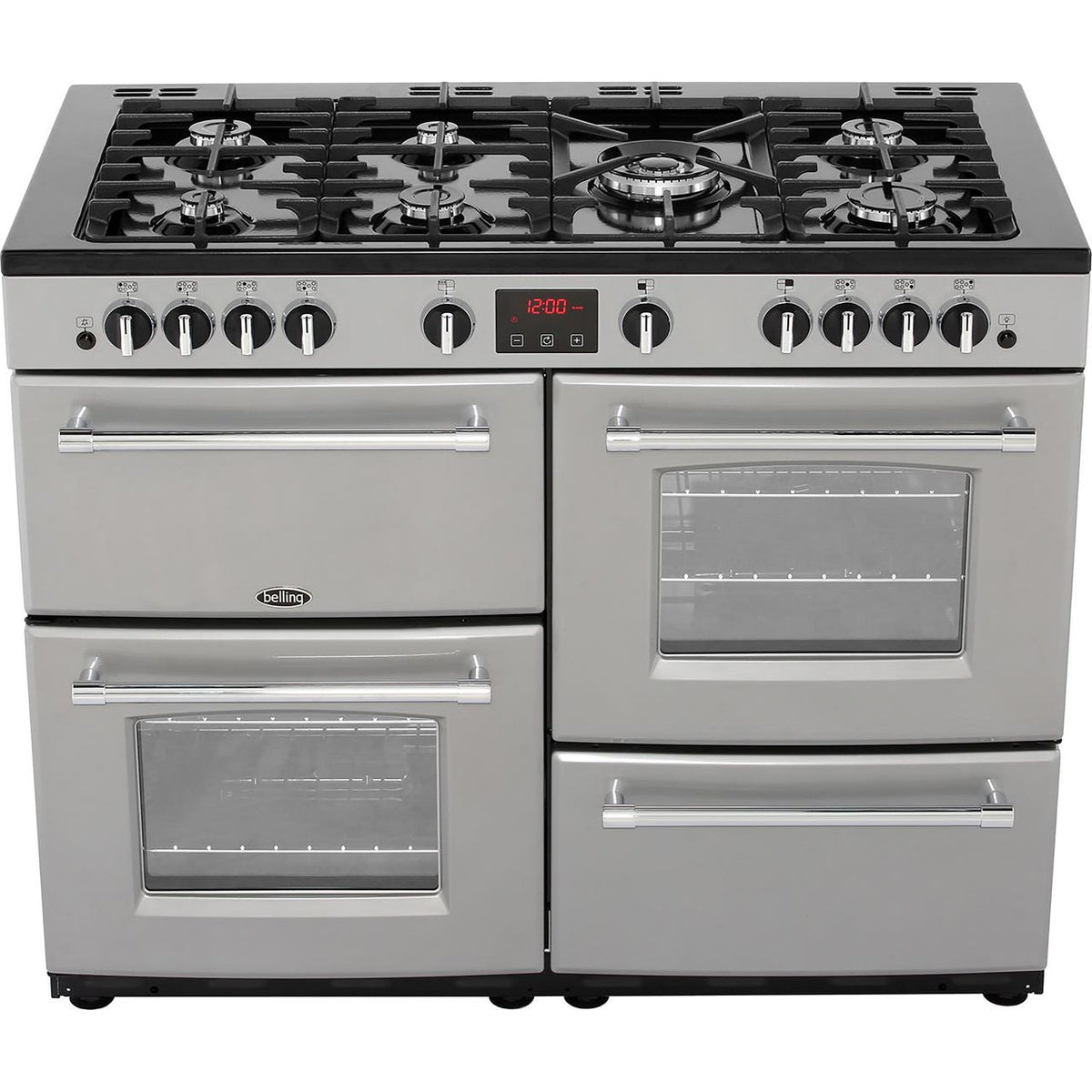 Belling FarmhouseX110G 110cm Gas Range Cooker - Silver - A-A Rated