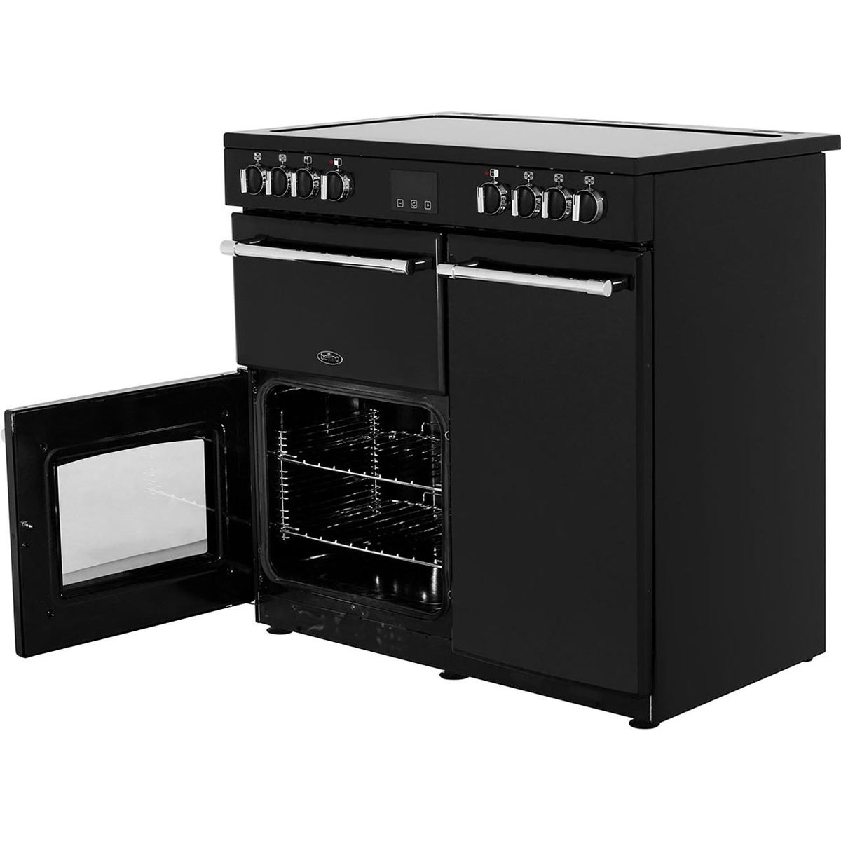 Belling Farmhouse90E 90cm Electric Range Cooker with Ceramic Hob - Black - A-A Rated