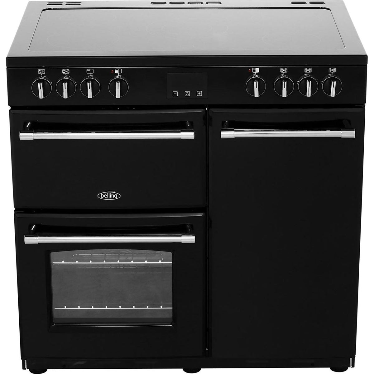 Belling Farmhouse90E 90cm Electric Range Cooker with Ceramic Hob - Black - A-A Rated