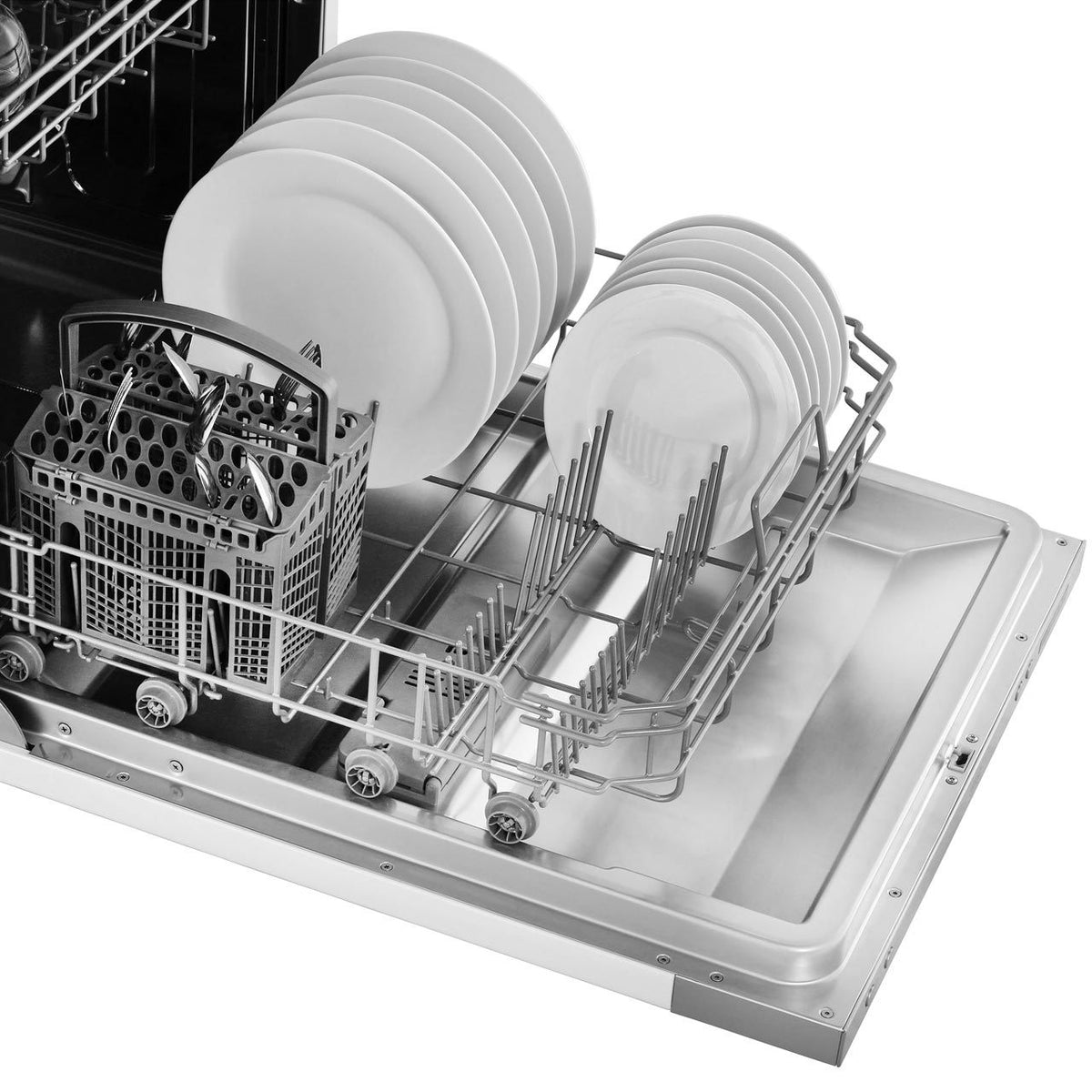 Belling IDW60 Fully Integrated Standard Dishwasher - Stainless Steel Control Panel with Fixed Door Fixing Kit - D Rated