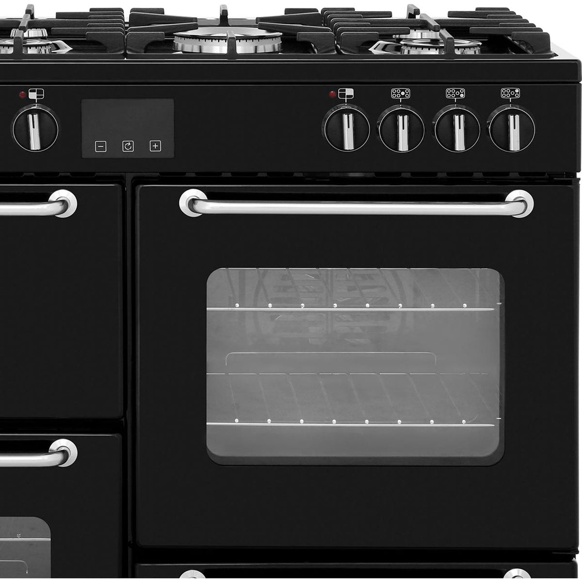 Belling SANDRINGHAM100DFT 100cm Dual Fuel Range Cooker - Black - A-A Rated