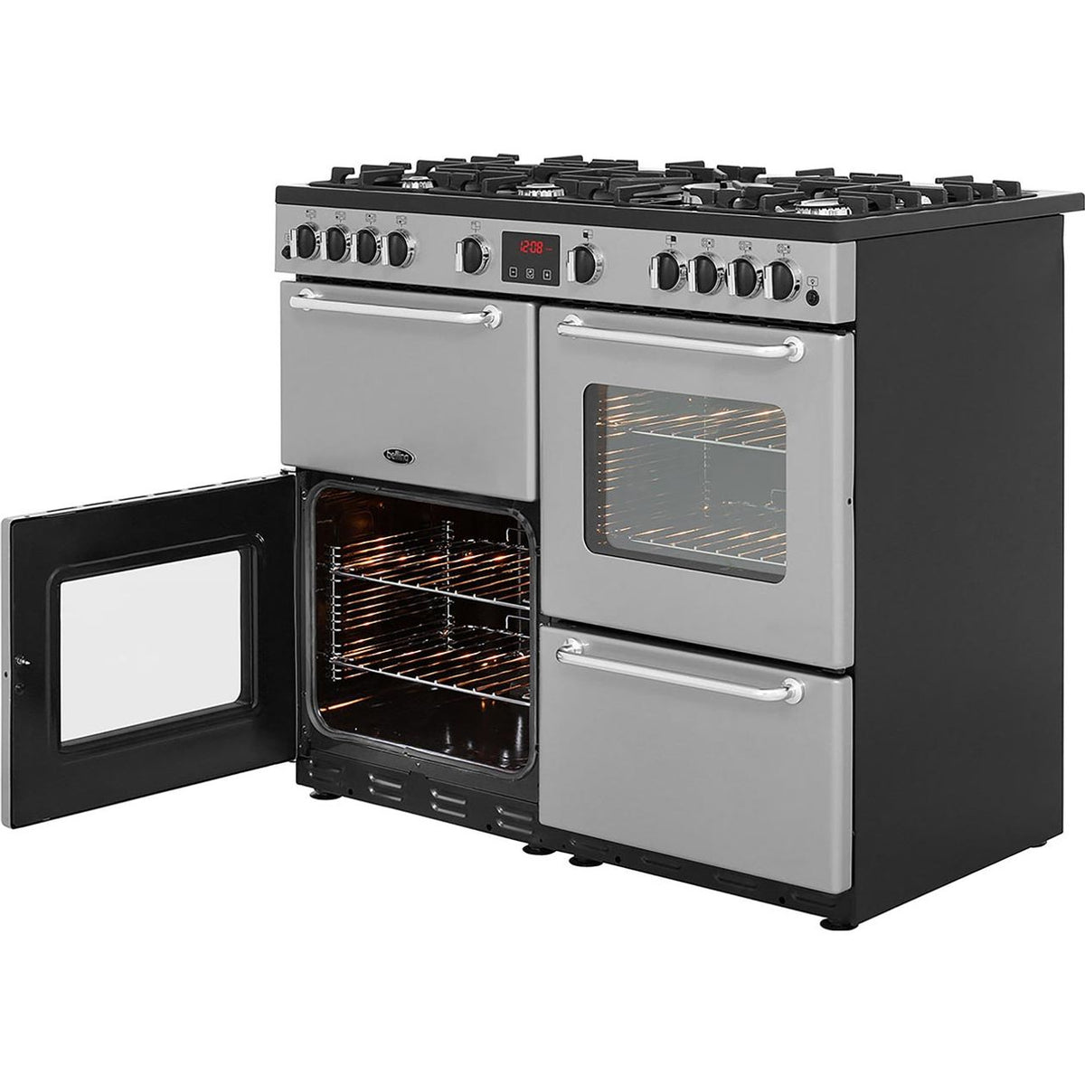 Belling SandringhamX100GLPG 100cm LPG Range Cooker - Silver - A-A Rated