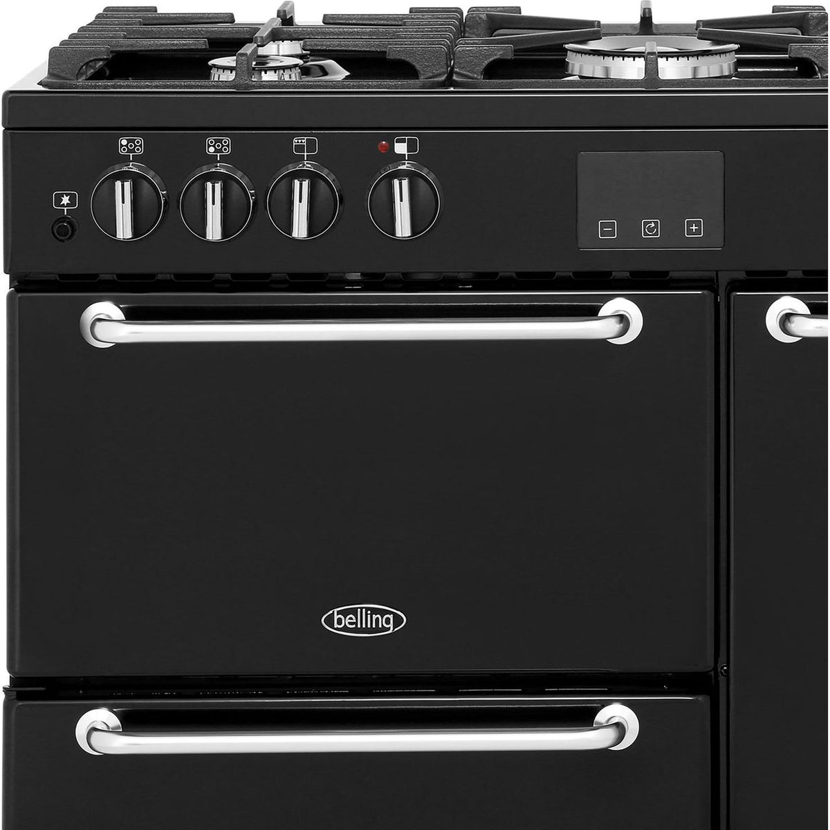 Belling SANDRINGHAM90DFT 90cm Dual Fuel Range Cooker - Black - A-A Rated