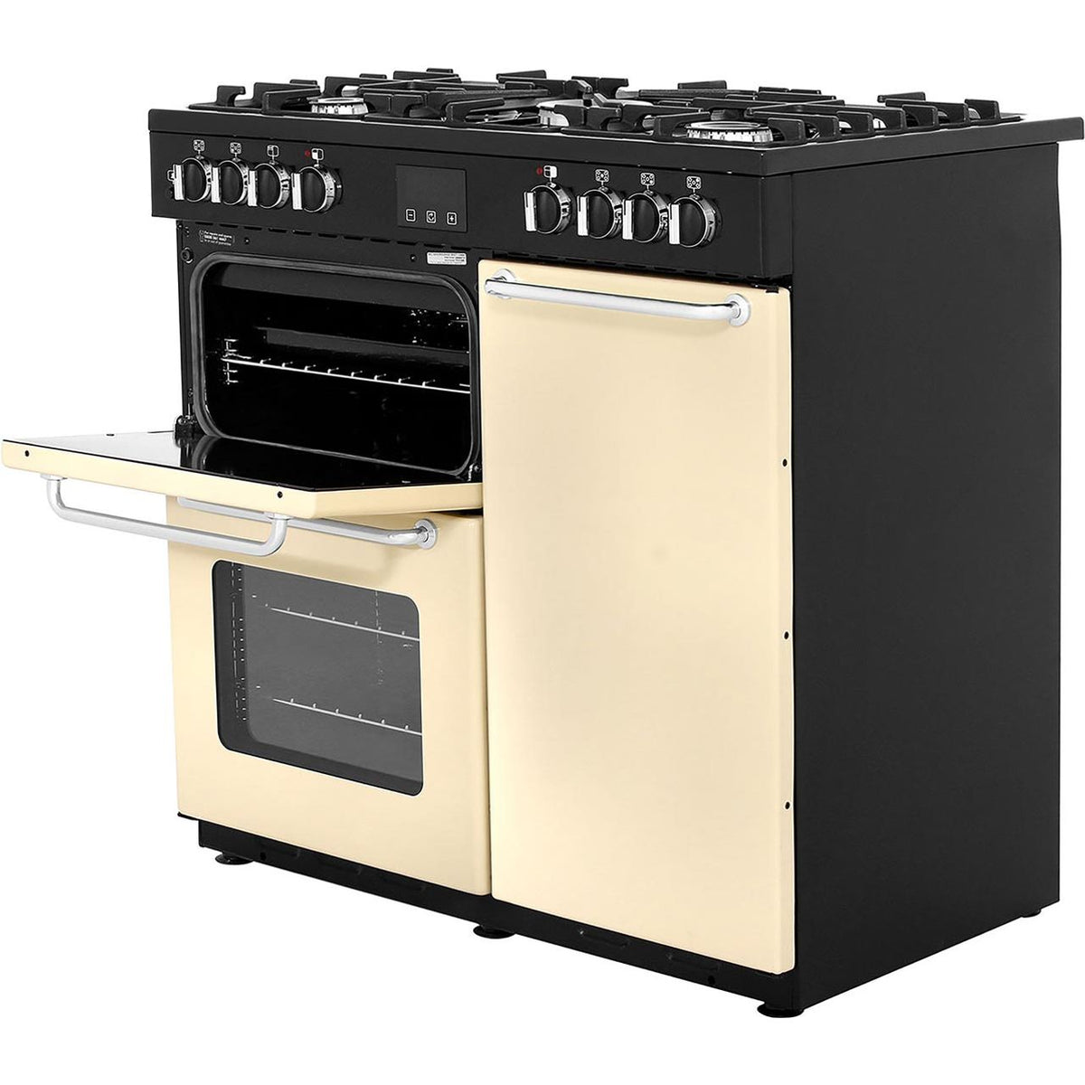 Belling SANDRINGHAM90DFT 90cm Dual Fuel Range Cooker - Cream - A-A Rated