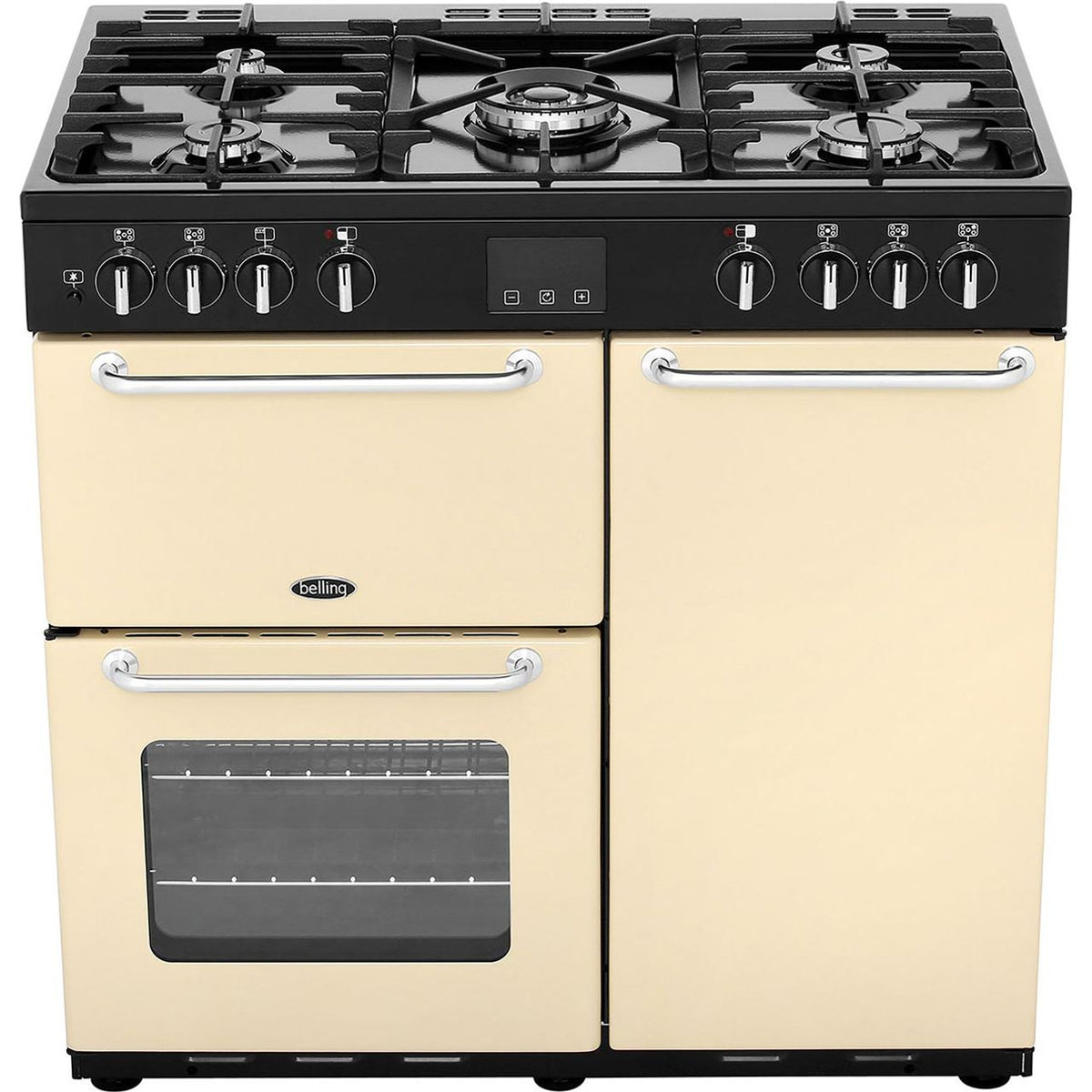 Belling SANDRINGHAM90DFT 90cm Dual Fuel Range Cooker - Cream - A-A Rated