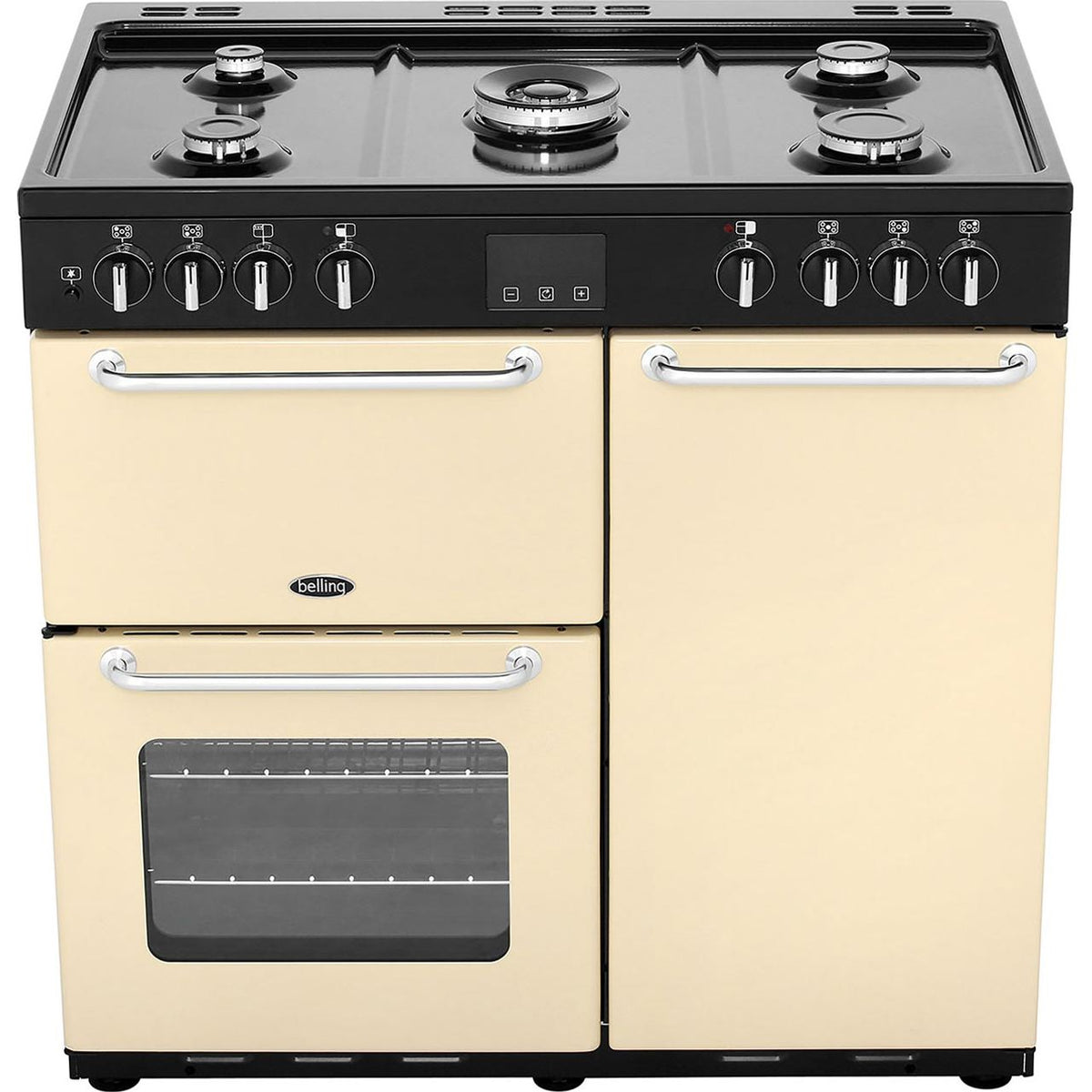 Belling SANDRINGHAM90DFT 90cm Dual Fuel Range Cooker - Cream - A-A Rated