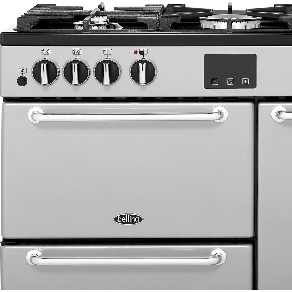 Belling SANDRINGHAM90DFT 90cm Dual Fuel Range Cooker - Silver - A-A Rated