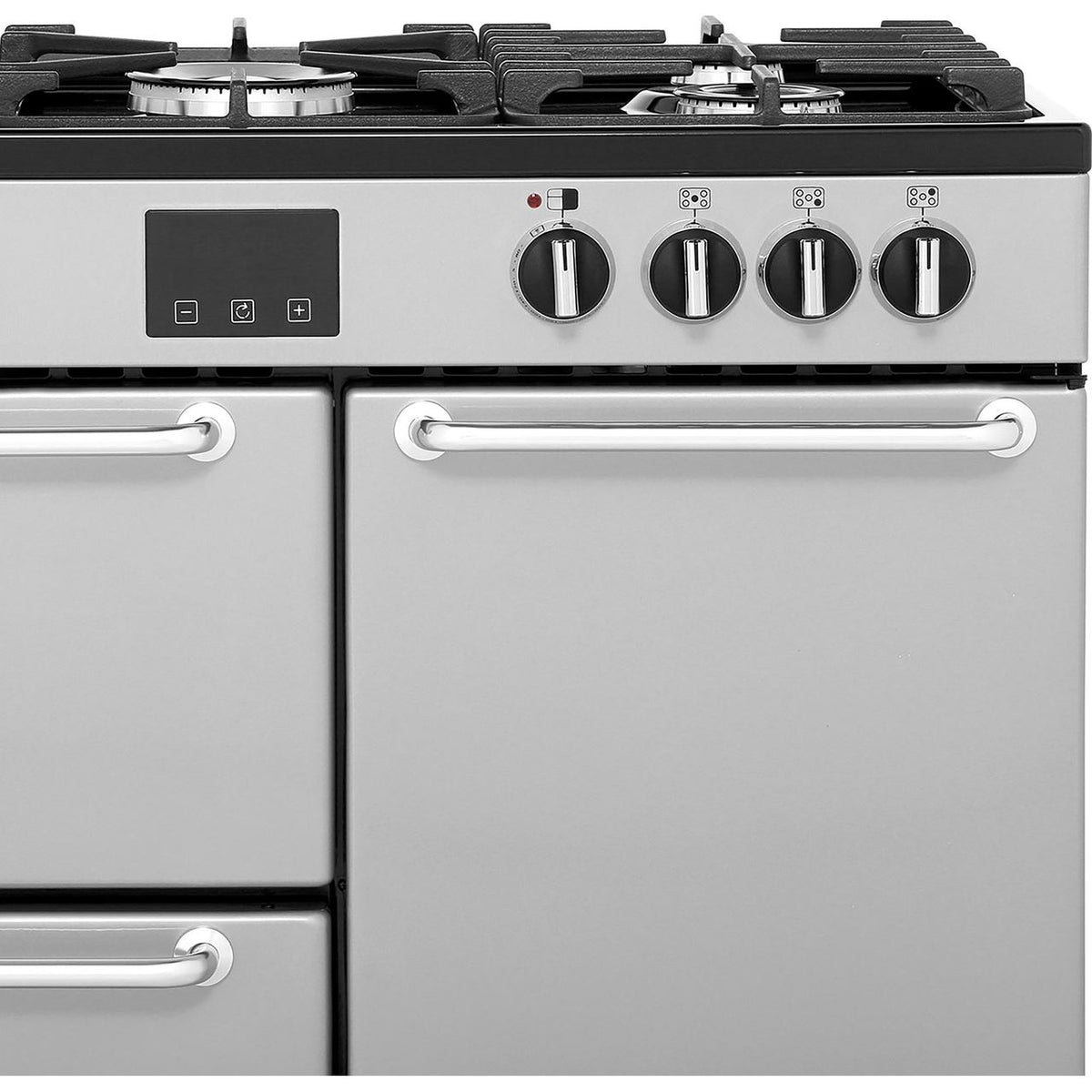 Belling SANDRINGHAM90DFT 90cm Dual Fuel Range Cooker - Silver - A-A Rated