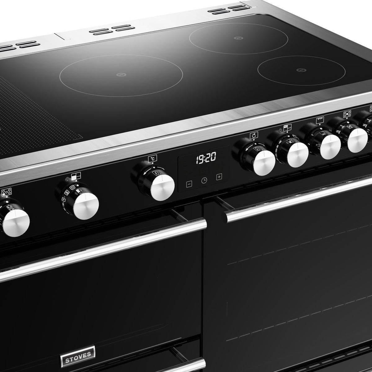 Stoves Precision Deluxe ST DX PREC D1000Ei RTY BK 100cm Electric Range Cooker with Induction Hob - Black - A Rated