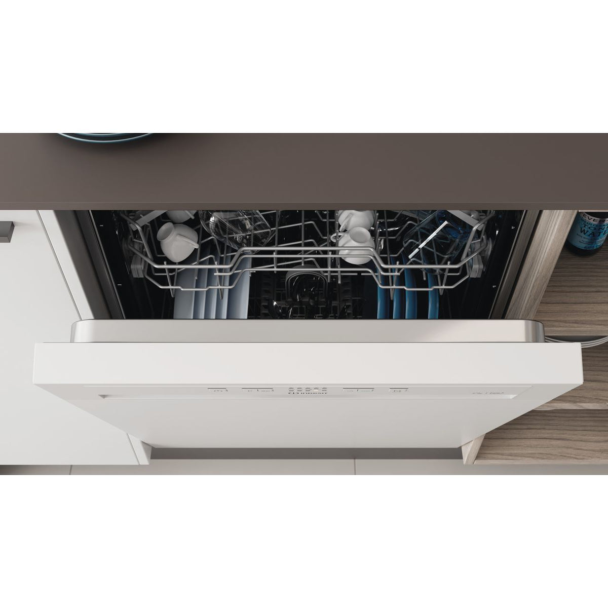 Indesit I3BL626UK Semi Integrated Standard Dishwasher - White Control Panel - E Rated