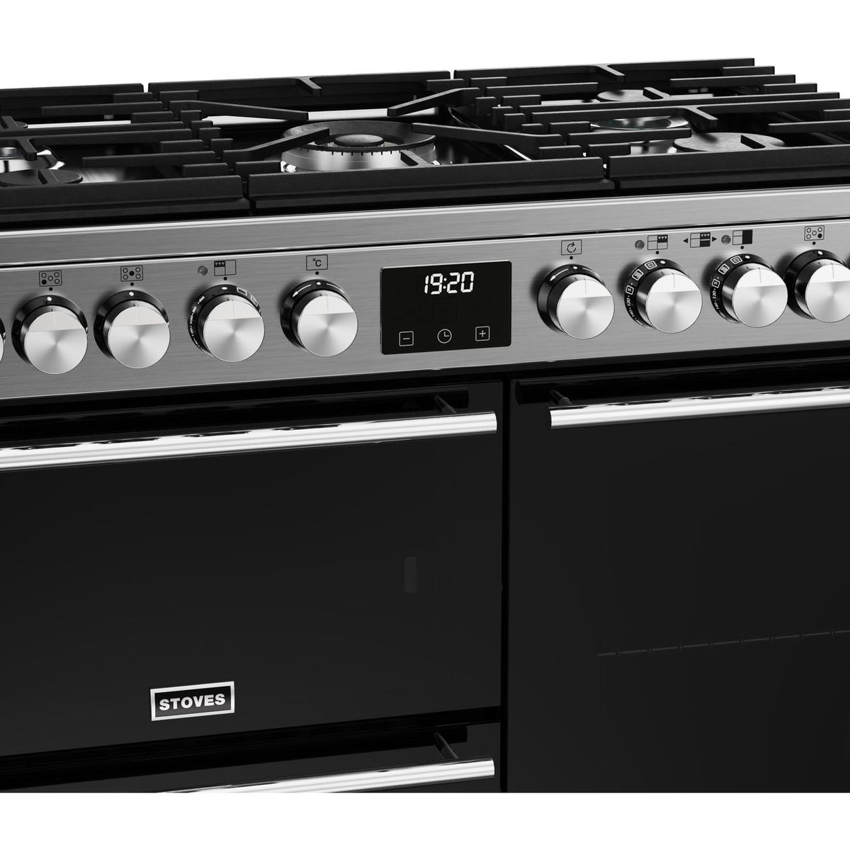 Stoves Precision Deluxe ST DX PREC D900DF SS Dual Fuel Range Cooker - Stainless Steel - Black - A-A-A Rated