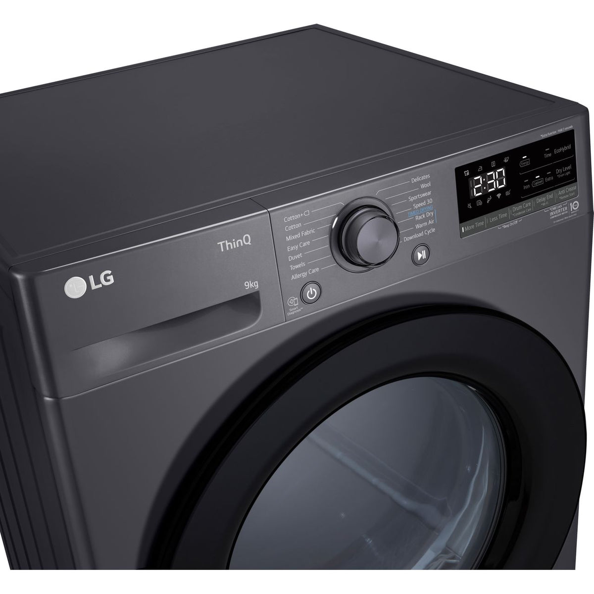 LG FDV309GN Wifi Connected 9Kg Heat Pump Tumble Dryer - Slate Grey - A++ Rated