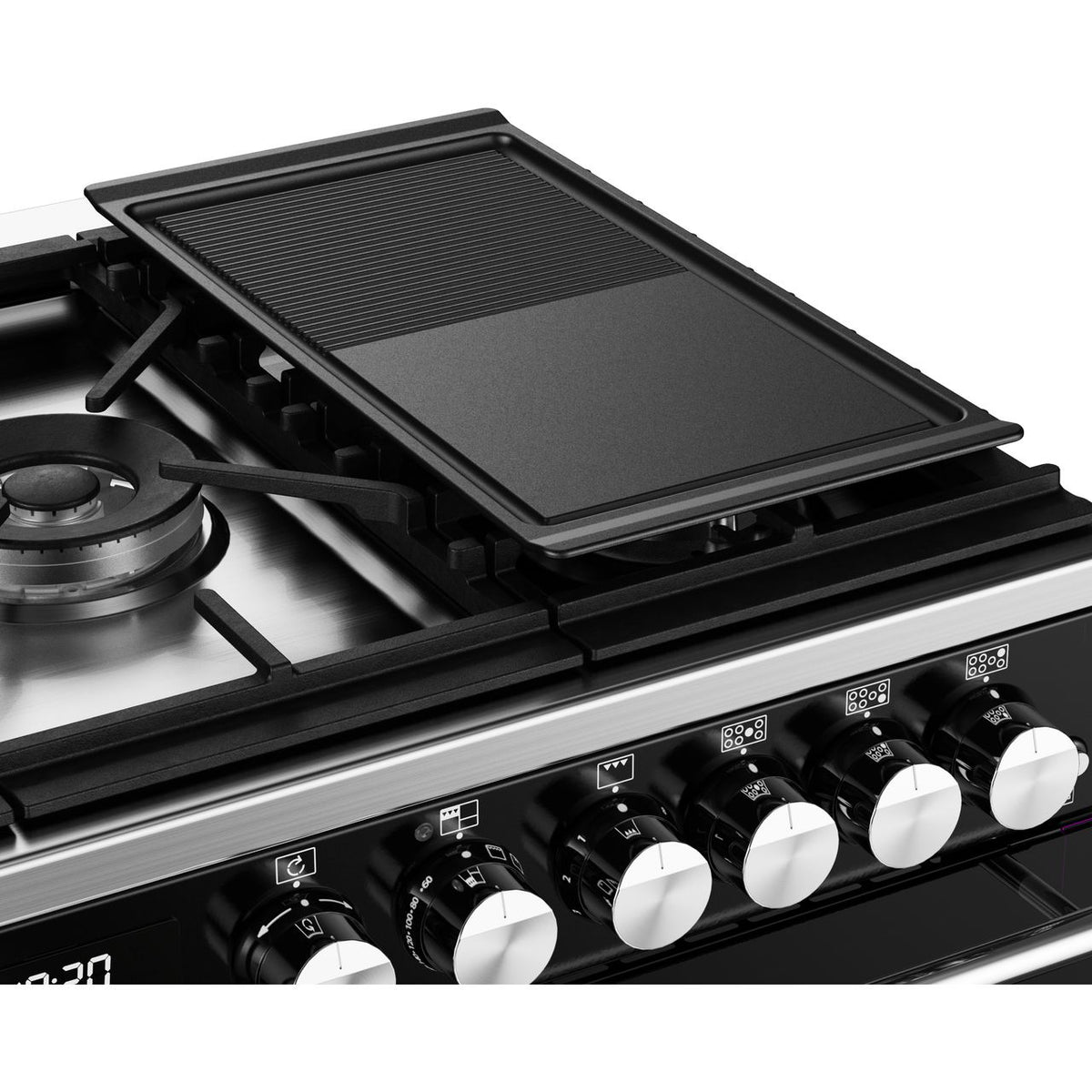 Stoves Precision Deluxe ST DX PREC D1000DF BK 100cm Dual Fuel Range Cooker - Black - A Rated