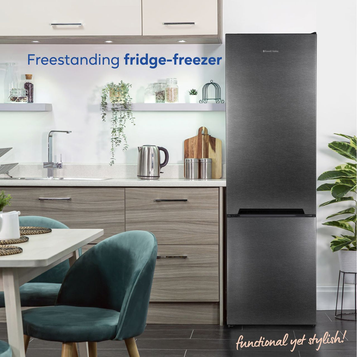 Russell Hobbs RH180FFFF55DS 70-30 Frost Free Fridge Freezer - Dark Steel - F Rated