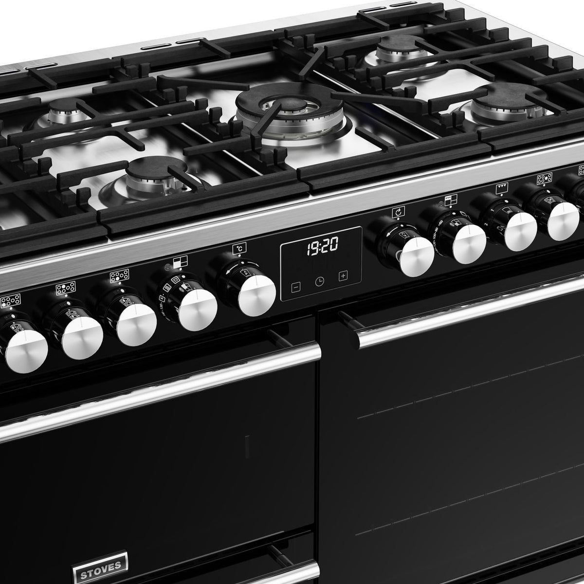 Stoves Precision Deluxe ST DX PREC D1100DF BK 110cm Dual Fuel Range Cooker - Black - A Rated