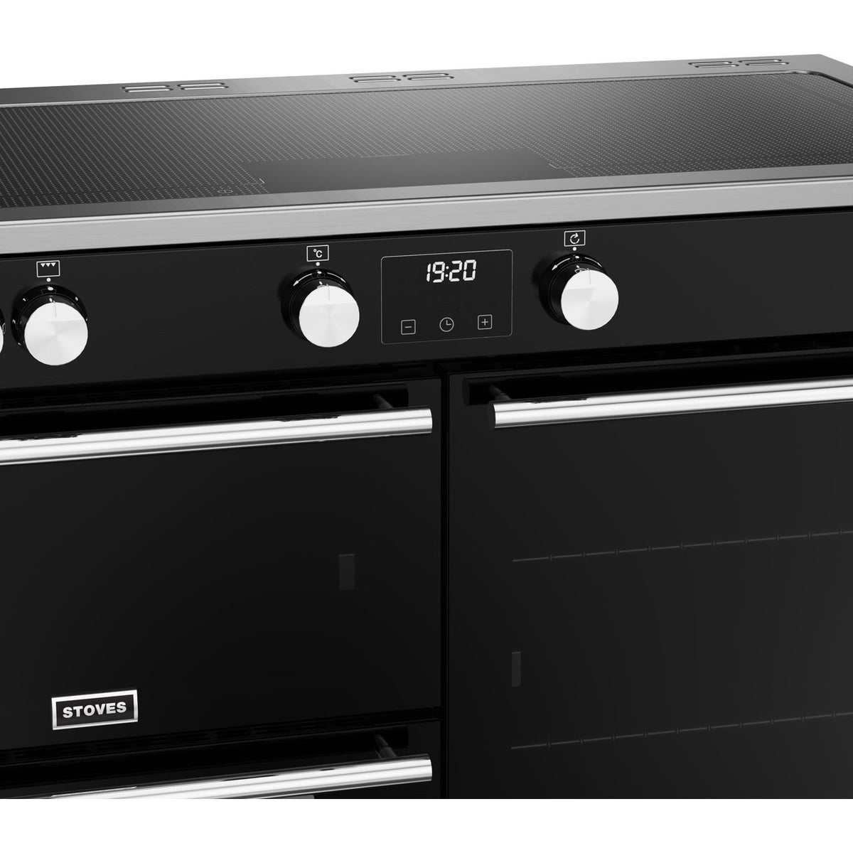 Stoves Precision Deluxe ST DX PREC D1100Ei ZLS BK Electric Range Cooker with Induction Hob - Black - A Rated