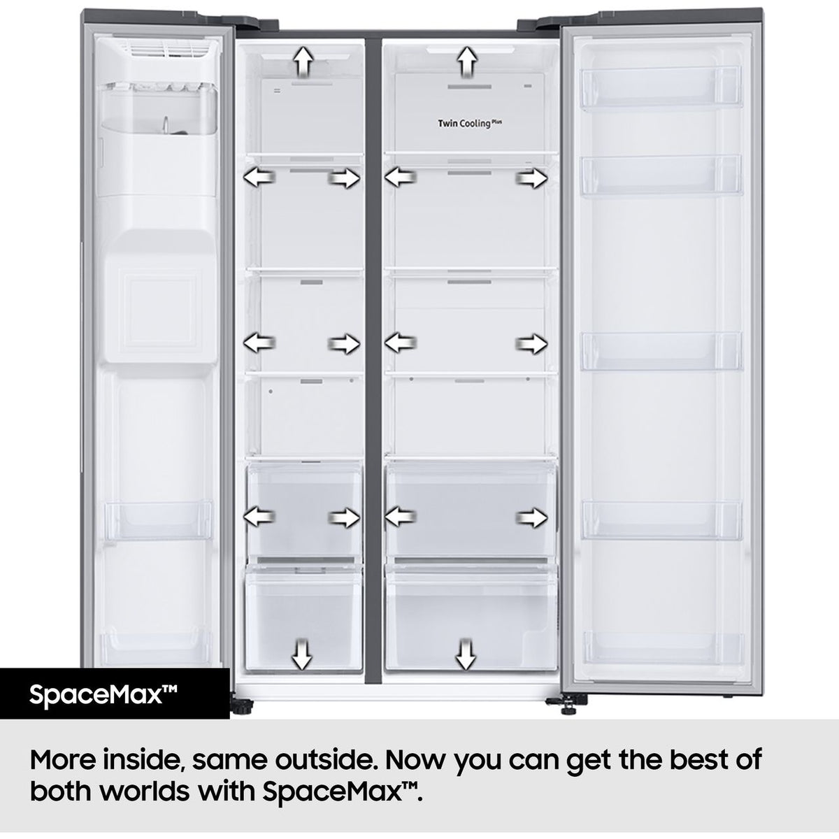 Samsung Series 7 SpaceMax™ RS68CG883DS9EU Wifi Connected Total No Frost American Fridge Freezer - Silver - D Rated