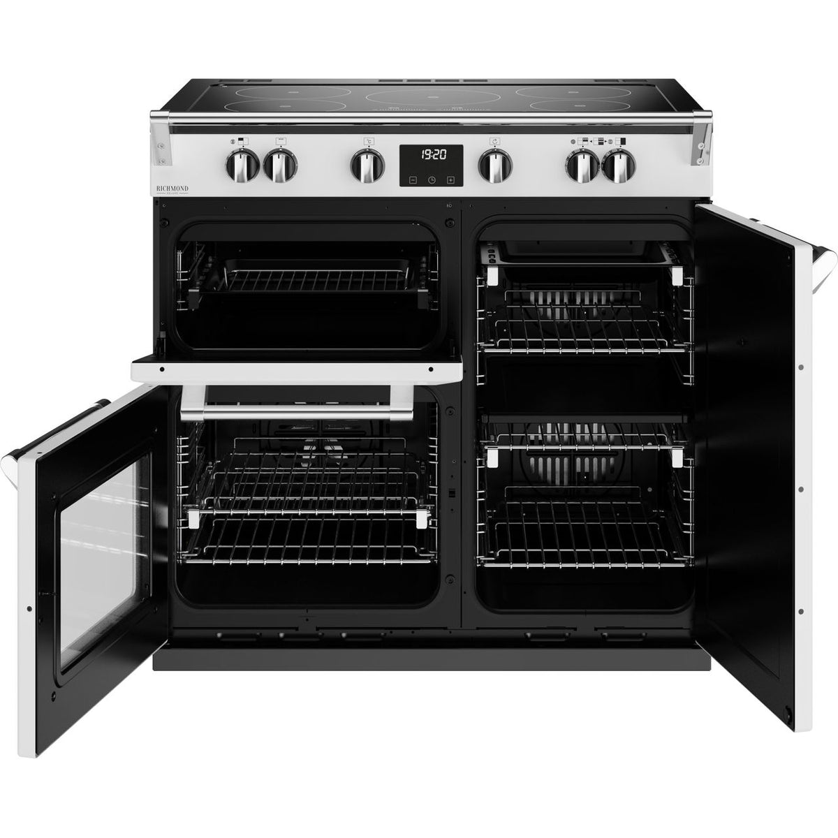 Stoves Richmond Deluxe ST DX RICH D900Ei TCH IWH Electric Range Cooker with Induction Hob - Icy White - A-A Rated