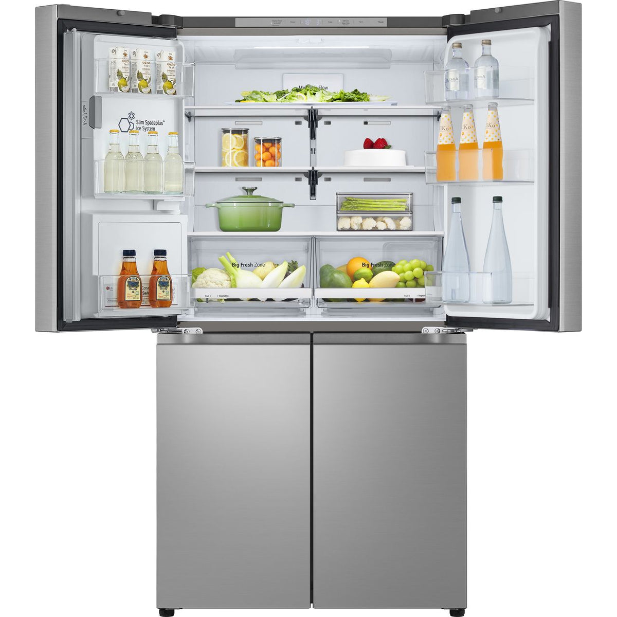 LG NatureFRESH™ GML960PYFE Wifi Connected Plumbed Frost Free American Fridge Freezer - Prime Silver - E Rated