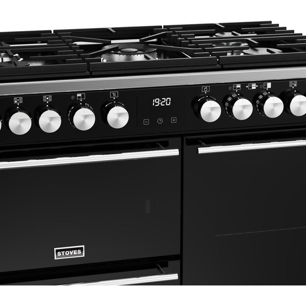 Stoves Precision Deluxe ST DX PREC D900DF BK Dual Fuel Range Cooker - Black - A-A-A Rated