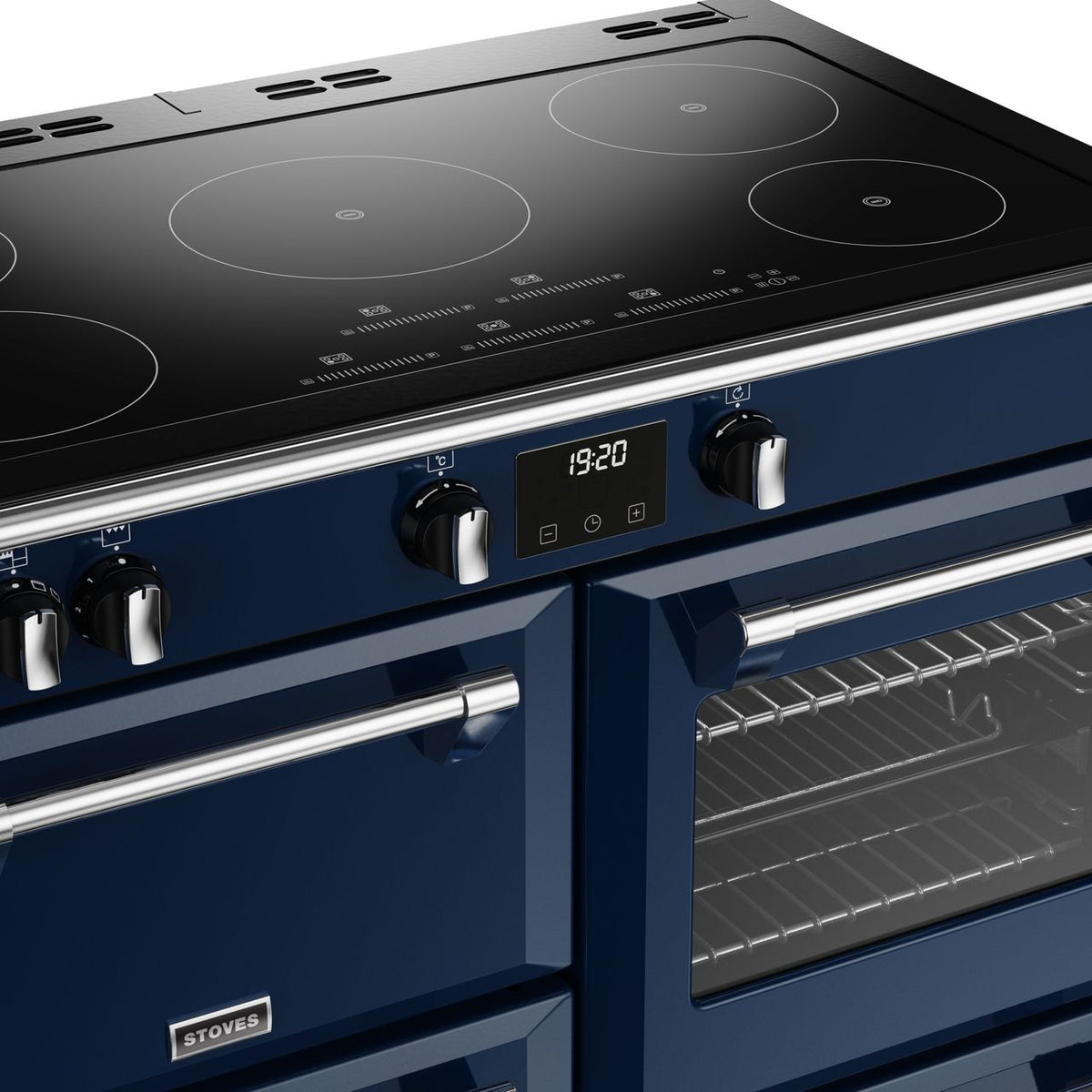 Stoves Richmond Deluxe ST DX RICH D1000Ei TCH MBL Electric Range Cooker with Induction Hob - Midnight Blue - A Rated