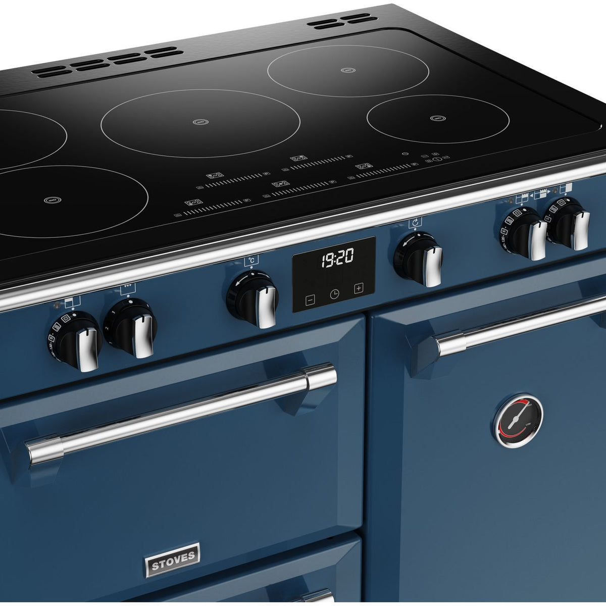 Stoves Richmond Deluxe ST DX RICH D900Ei TCH TBL Electric Range Cooker with Induction Hob - Thunder Blue - A-A Rated