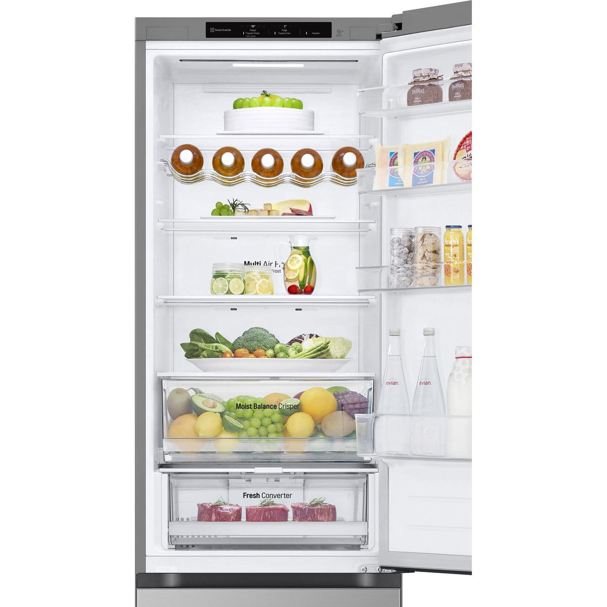 LG NatureFRESH™ GBV3200DPY 70-30 Frost Free Fridge Freezer - Prime Silver - D Rated