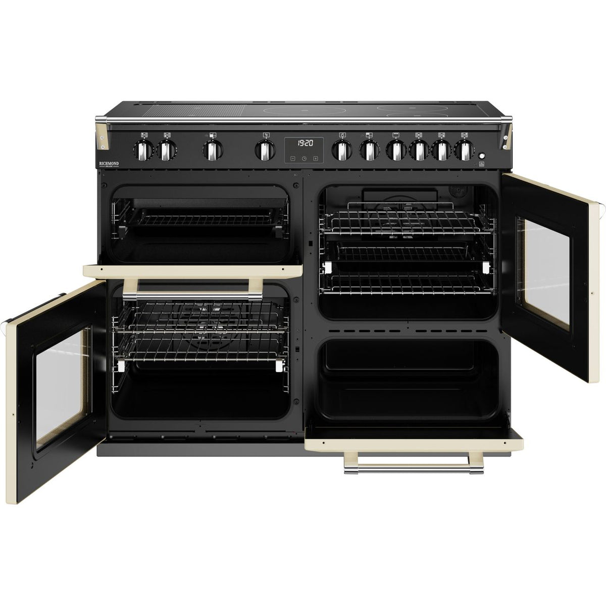 Stoves Richmond Deluxe ST DX RICH D1100Ei RTY CC 100cm Electric Range Cooker with Induction Hob - Cream - A Rated