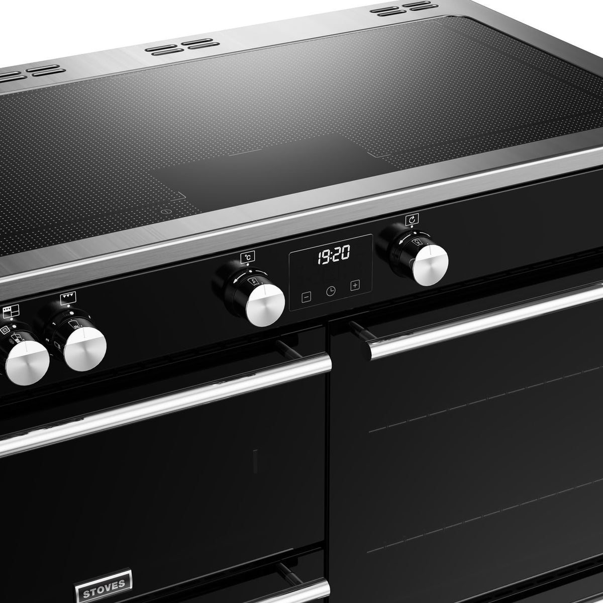 Stoves Precision Deluxe ST DX PREC D1100Ei ZLS BK Electric Range Cooker with Induction Hob - Black - A Rated