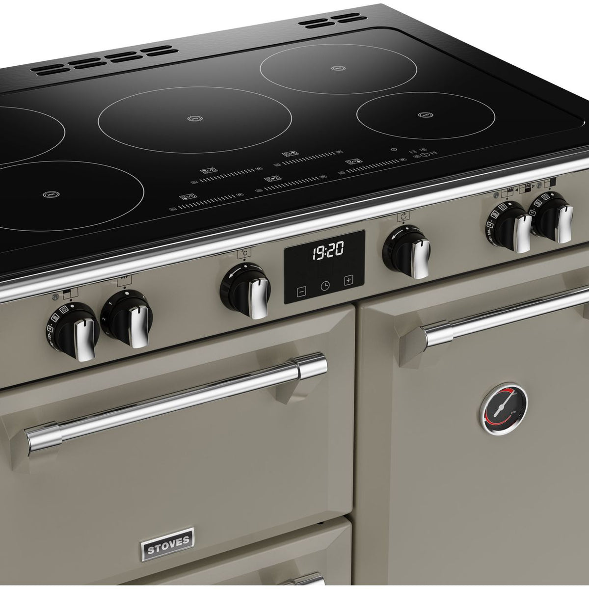 Stoves Richmond Deluxe ST DX RICH D900Ei TCH PMU Electric Range Cooker with Induction Hob - Porcini Mushroom - A-A Rated