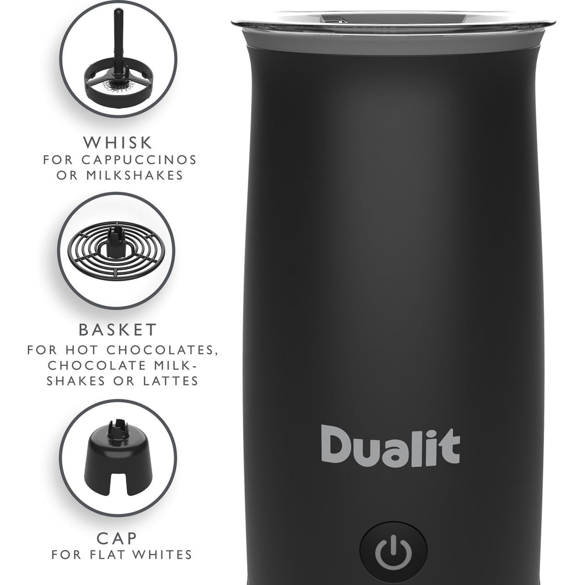 Dualit Handheld Milk Frother 84140 Milk Frother - Matt Black