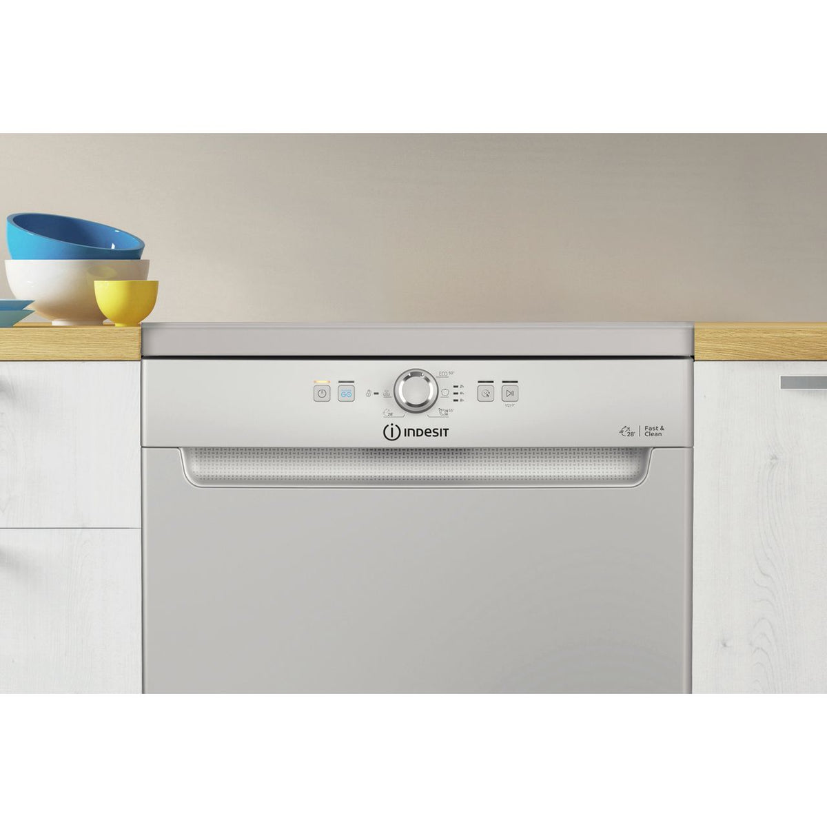 Indesit D2FHK26SUK Standard Dishwasher - Silver - E Rated