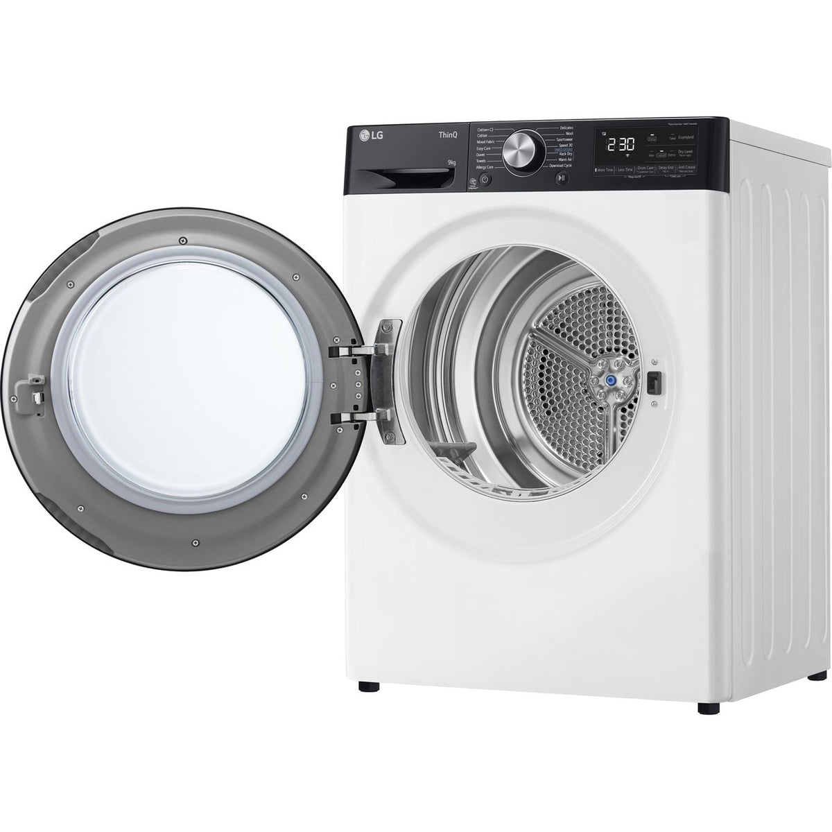 LG Dual Dry™ FDV909WN Wifi Connected 9Kg Heat Pump Tumble Dryer - White - A+++ Rated