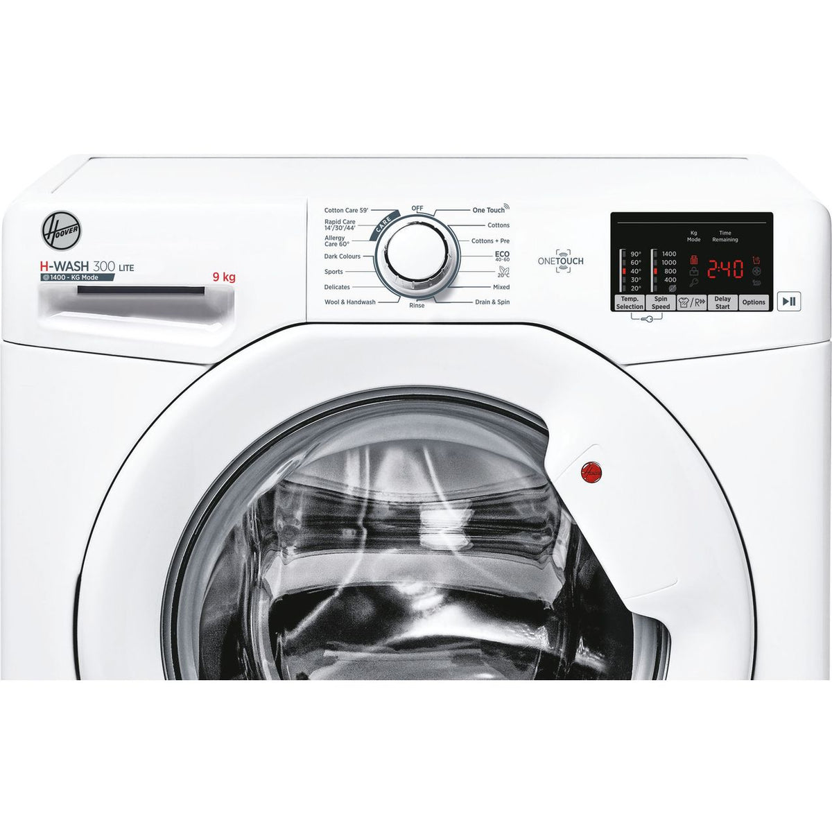 Hoover H-WASH 300 LITE H3W492DA4-1-80 9kg Washing Machine with 1400 rpm - White - B Rated