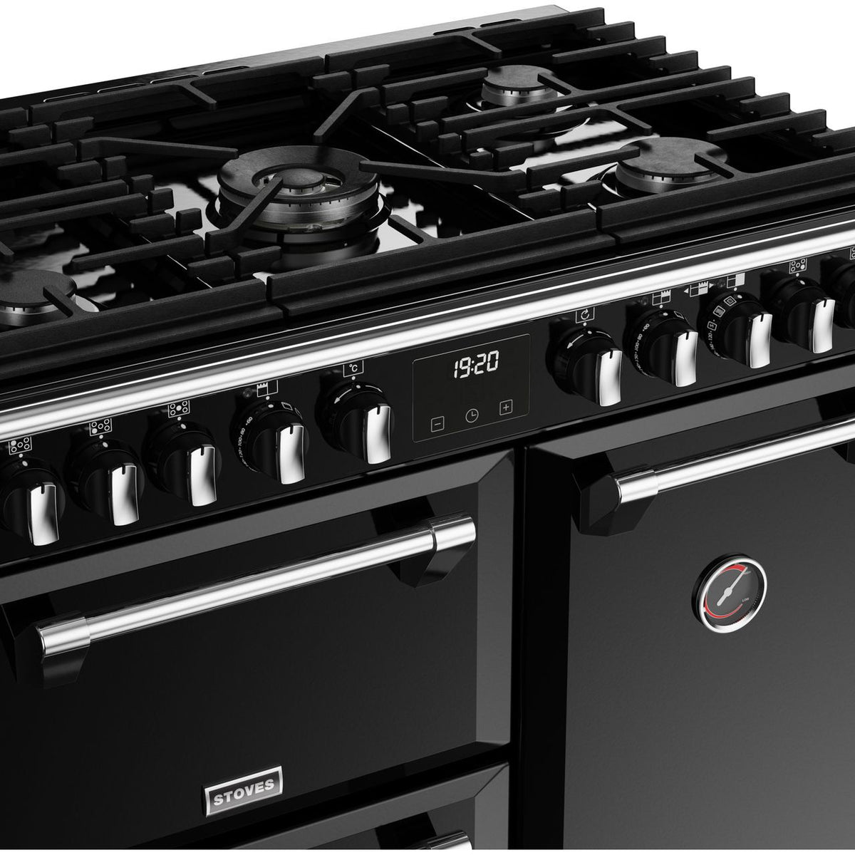 Stoves Richmond Deluxe ST DX RICH D900DF BK 90cm Dual Fuel Range Cooker - Black - A Rated