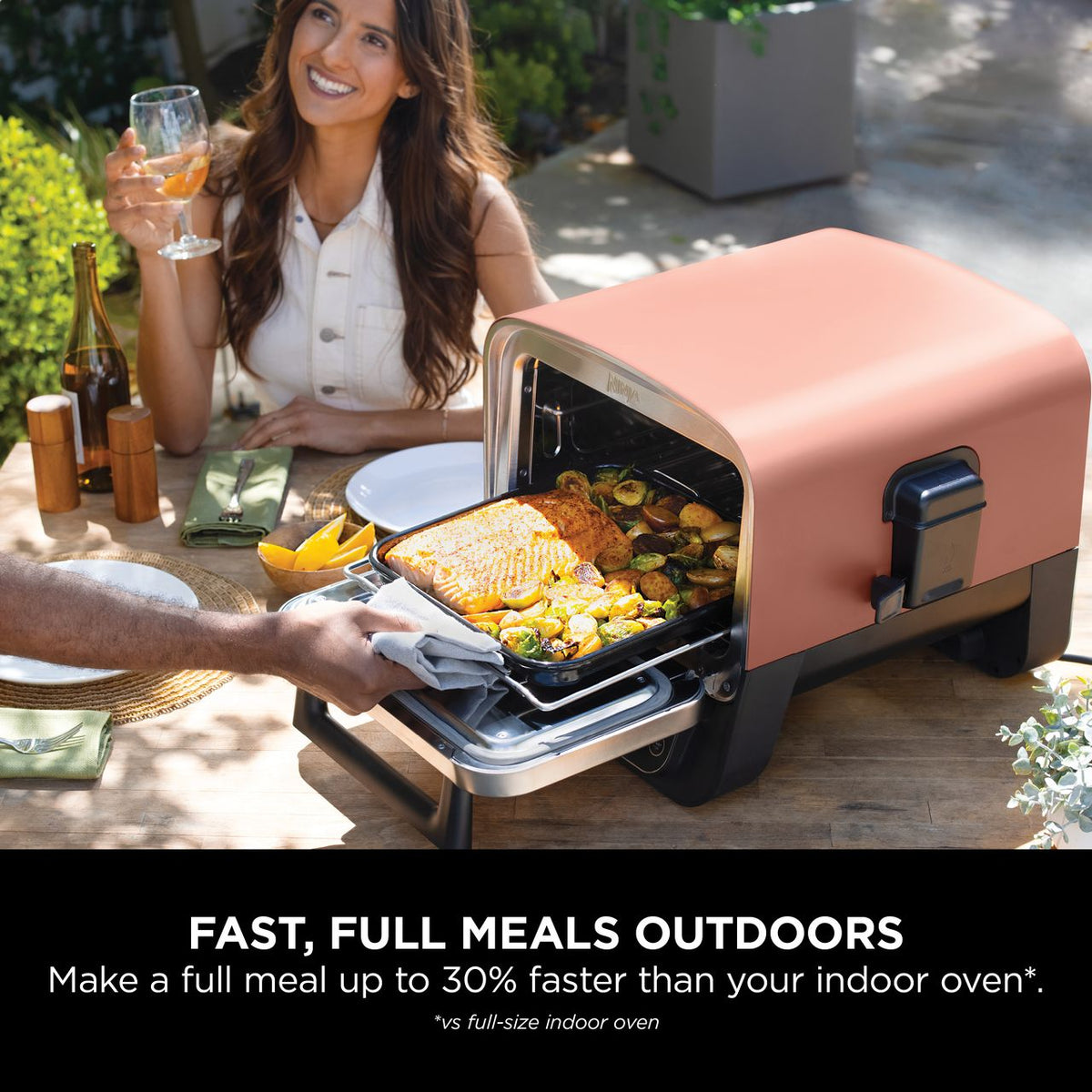 Ninja Woodfire Electric Outdoor Oven OO101UK Health Grill - Terracotta