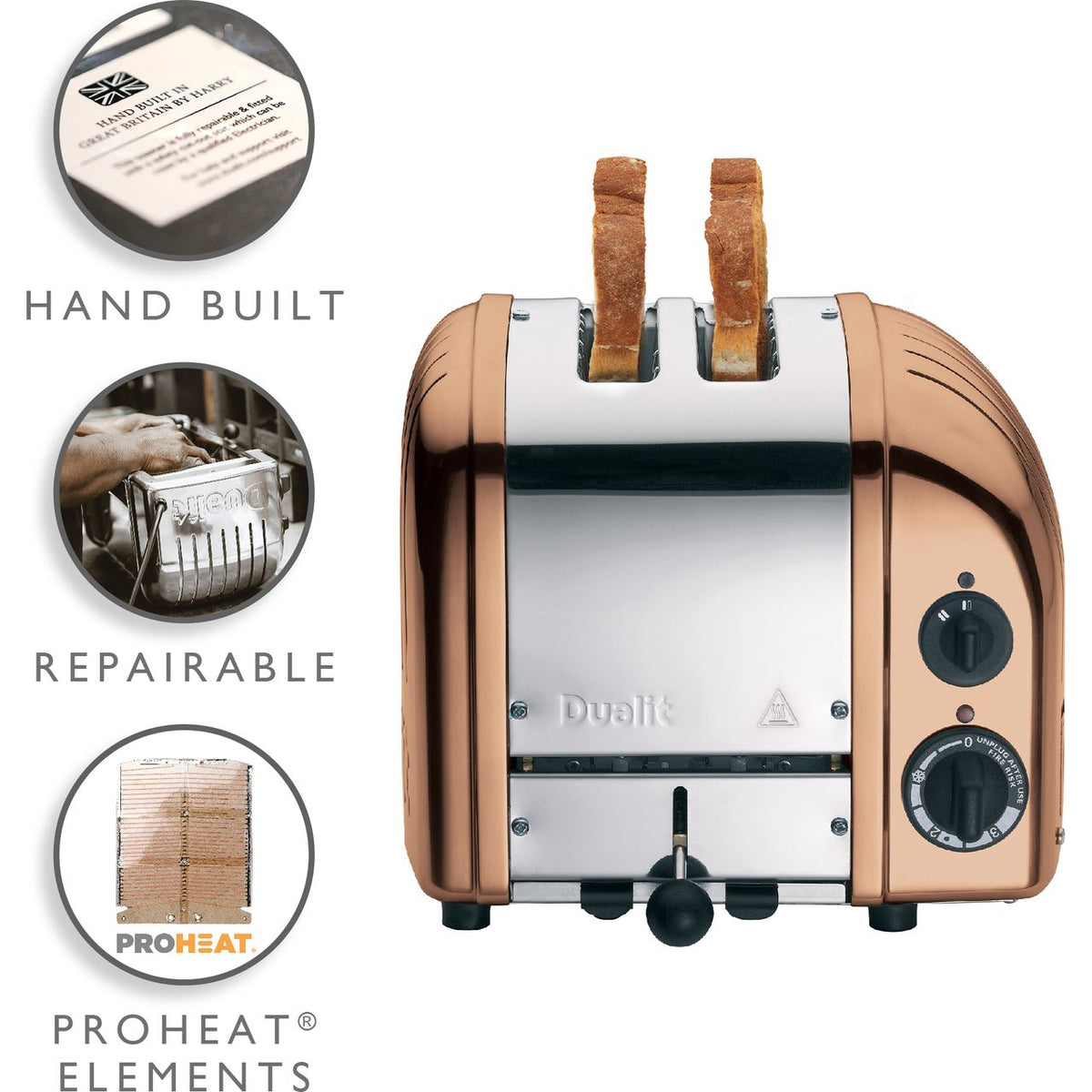 Dualit Classic 27450 2 Slice Toaster - Copper