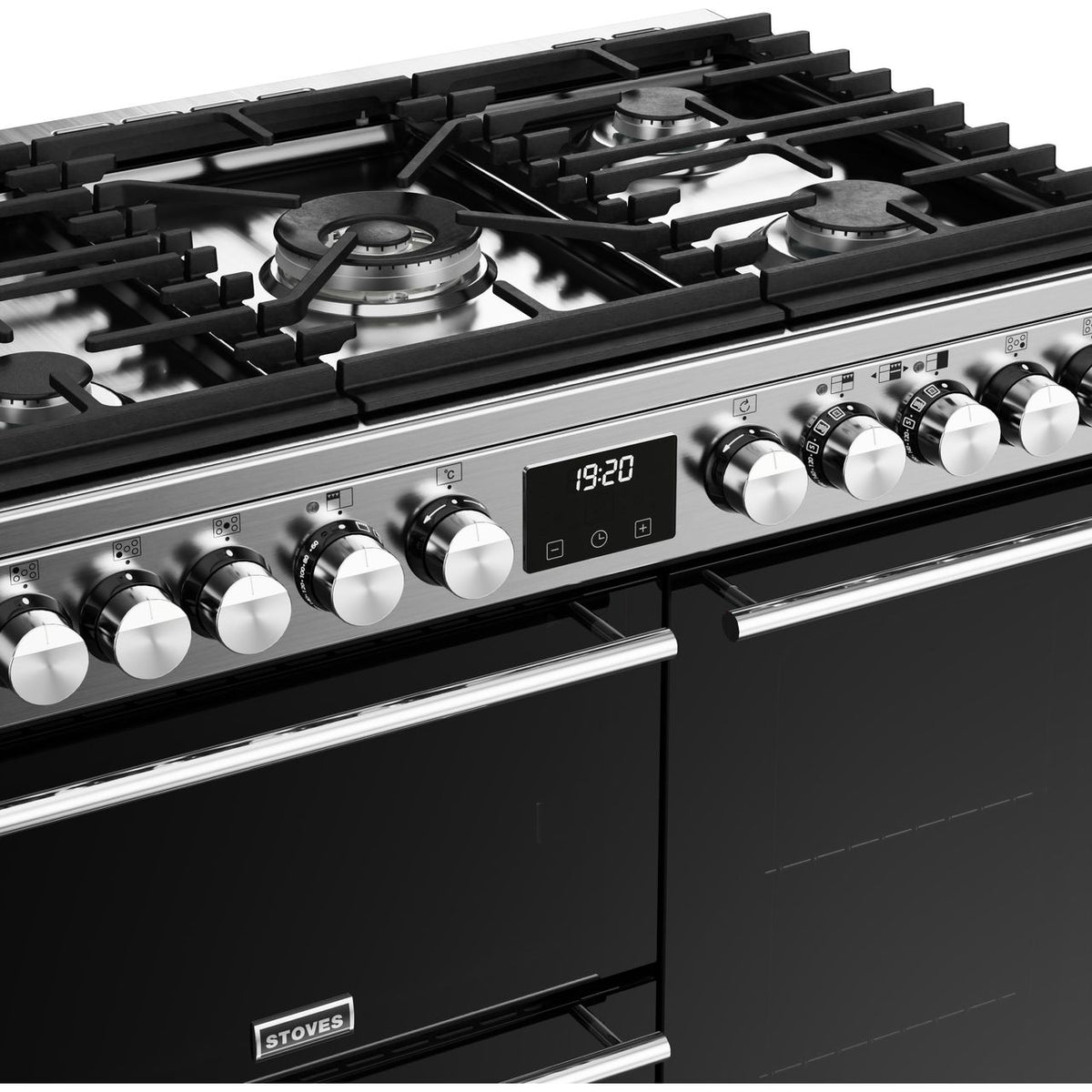 Stoves Precision Deluxe ST DX PREC D900DF SS Dual Fuel Range Cooker - Stainless Steel - Black - A-A-A Rated