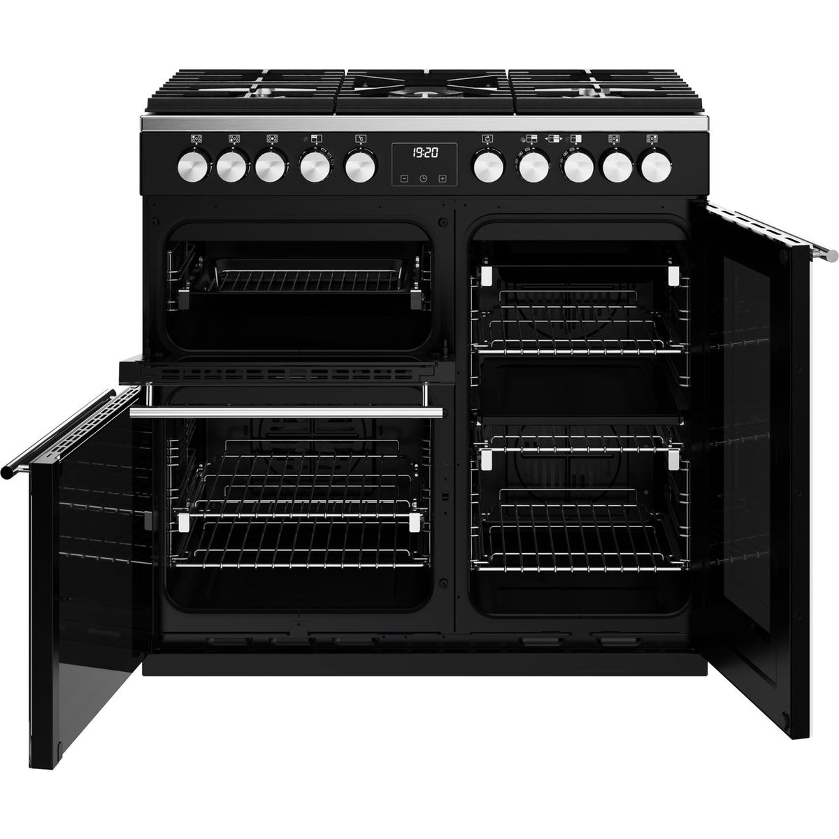 Stoves Precision Deluxe ST DX PREC D900DF BK Dual Fuel Range Cooker - Black - A-A-A Rated