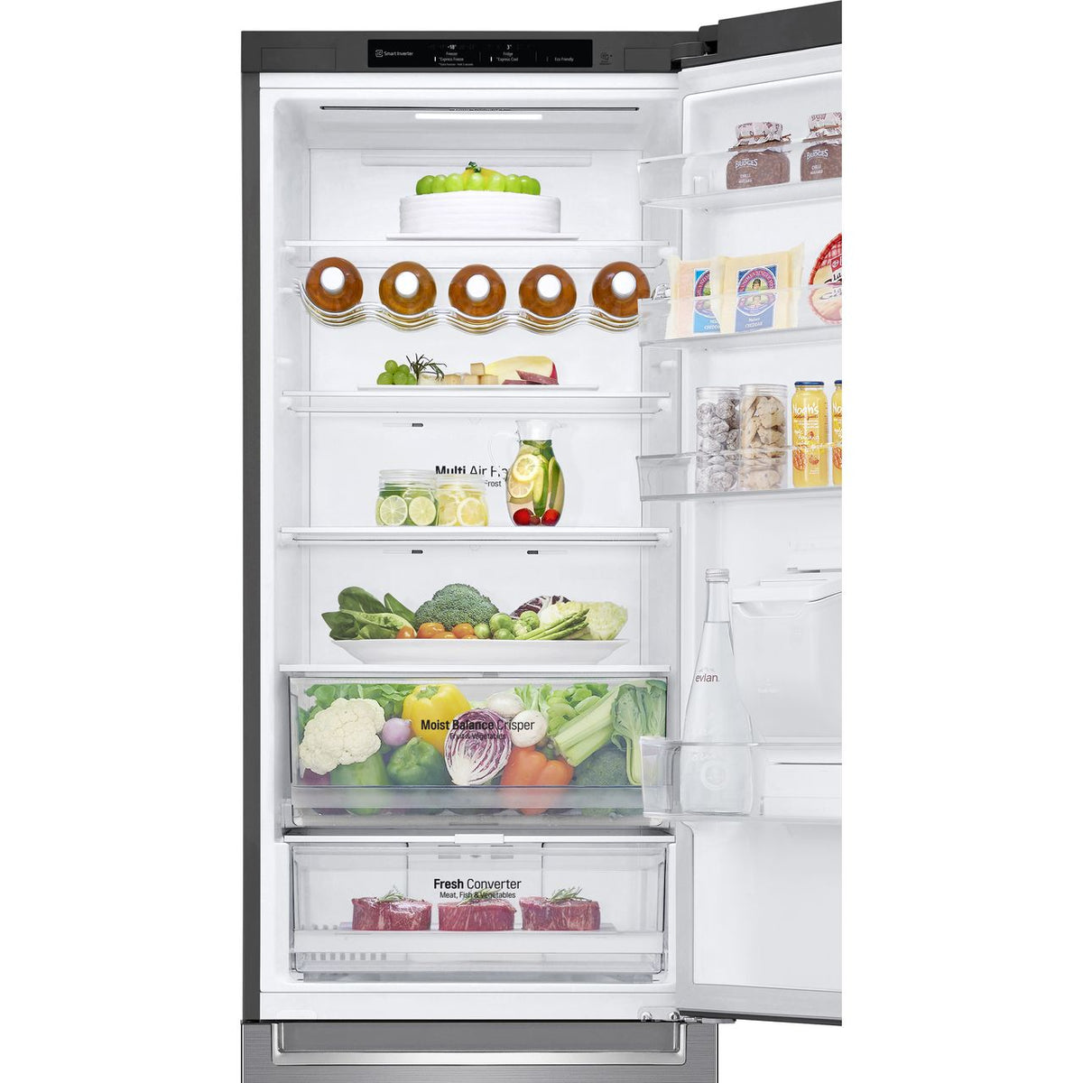 LG NatureFRESH™ GBF62PZGGN 70-30 Frost Free Fridge Freezer - Silver Steel - D Rated