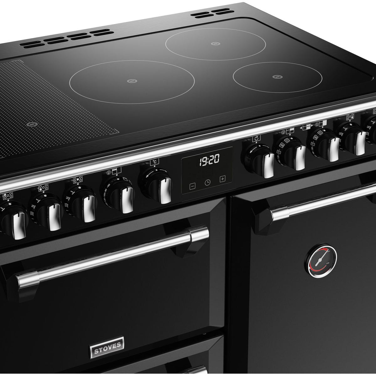 Stoves Richmond Deluxe ST DX RICH D900Ei RTY BK 90cm Electric Range Cooker with Induction Hob - Black - A Rated