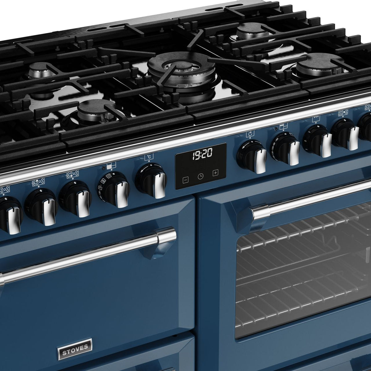 Stoves Richmond Deluxe ST DX RICH D1000DF TBL Dual Fuel Range Cooker - Thunder Blue - A Rated