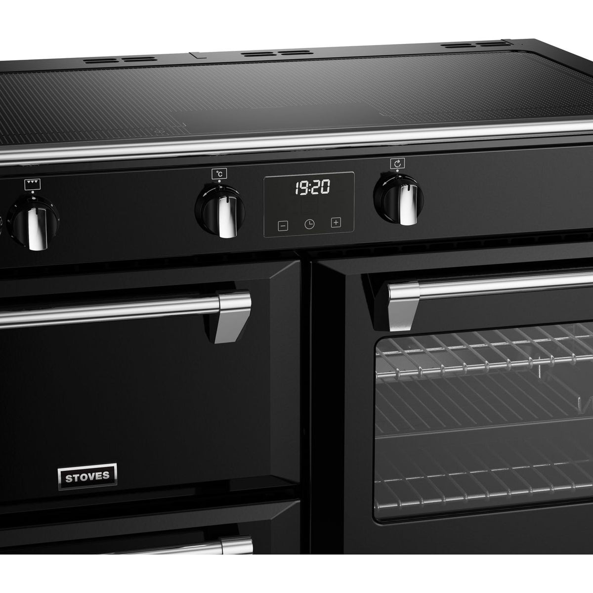 Stoves Richmond Deluxe ST DX RICH D1000Ei ZLS BK 100cm Electric Range Cooker with Induction Hob - Black - A Rated