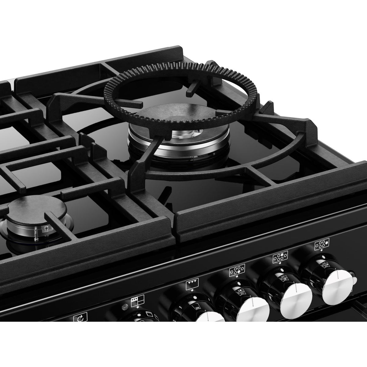 Stoves Precision Deluxe ST DX PREC D1100DF GTG BK 110cm Dual Fuel Range Cooker - Black - A Rated