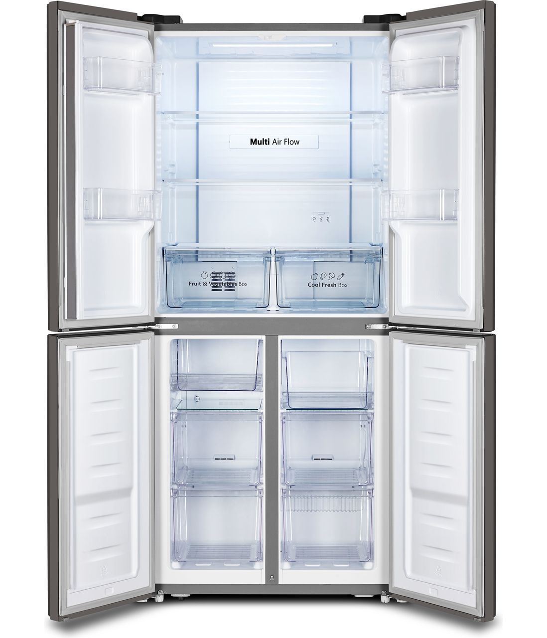 Fridgemaster MQ79394ES Total No Frost American Fridge Freezer - Silver - E Rated