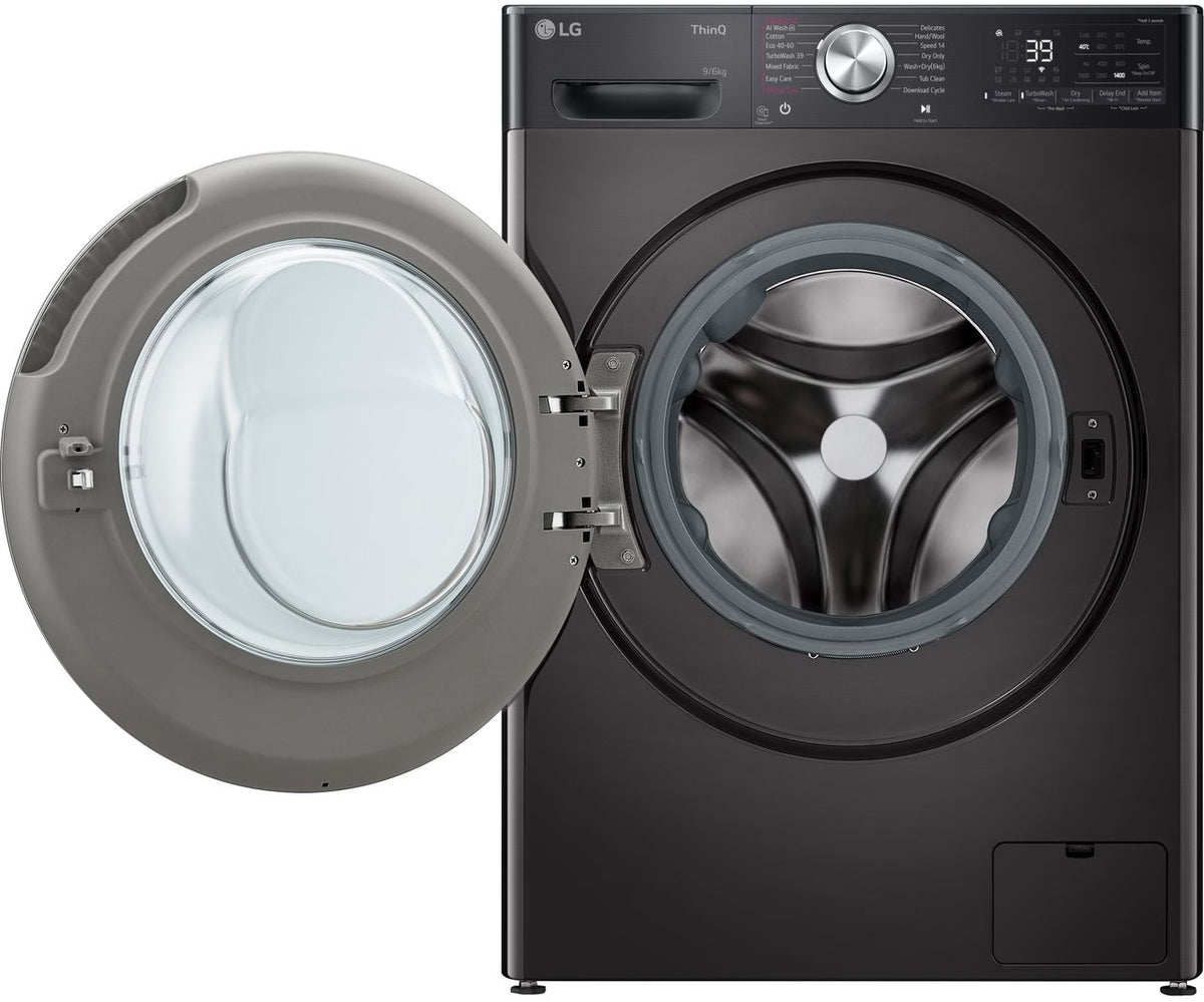 LG FWY996BCTN4 Wifi Connected 9Kg - 6Kg Washer Dryer with 1400 rpm - Platinum Black - D Rated