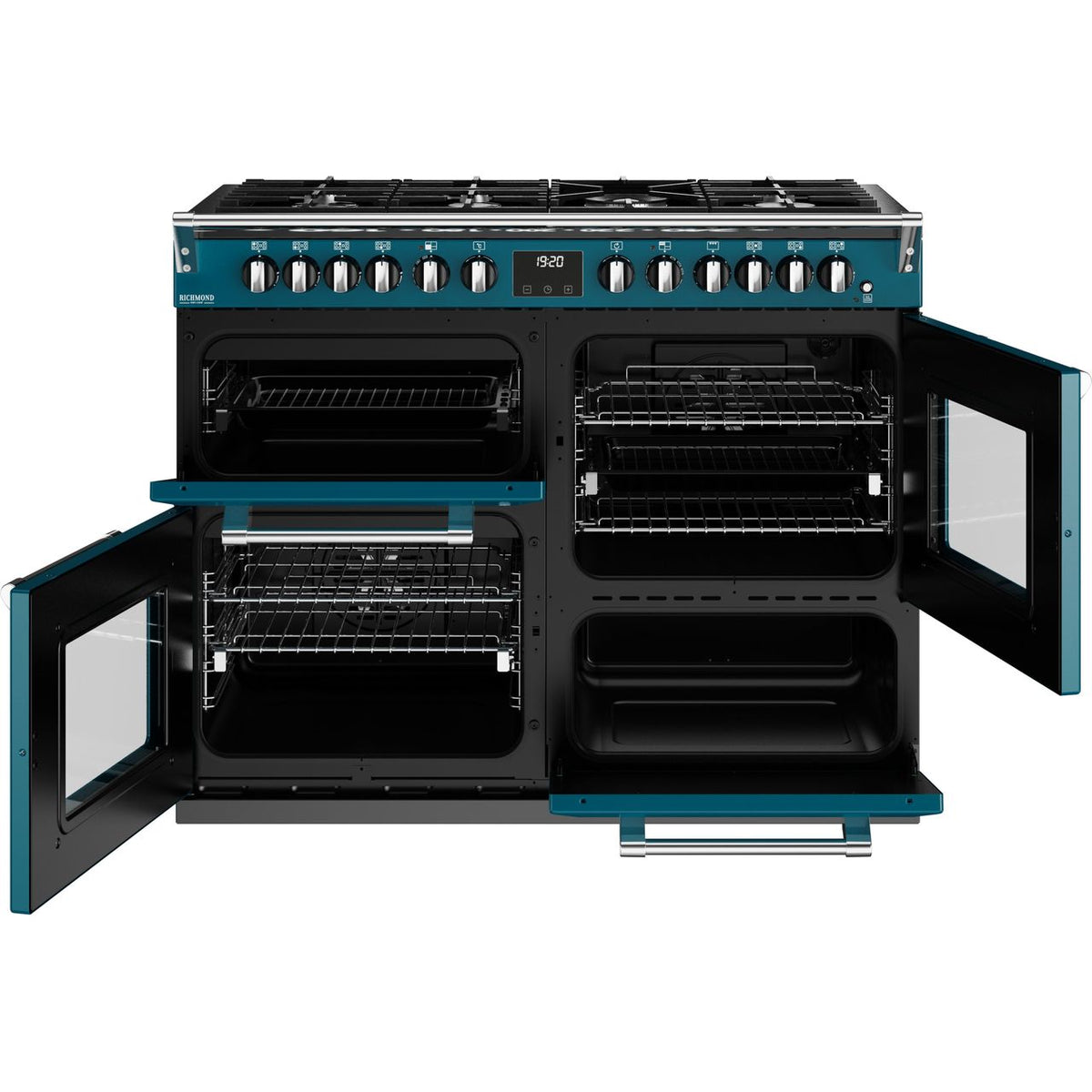 Stoves Richmond Deluxe ST DX RICH D1100DF KTE Dual Fuel Range Cooker - Kingfisher Teal - A Rated